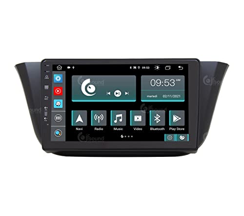 Jf Sound car audio system Autorradio de Ajuste Personalizado para Iveco Daily Android GPS Bluetooth WiFi Dab USB Pantalla táctil Full HD 9" procesador de 8 núcleos y comandos de Voz, Negro