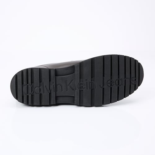 Calvin Klein Náuticos Hombre Hybrid Apron Laceup Shoe Elegantes, Marrón (Dark Brown/Black), 43