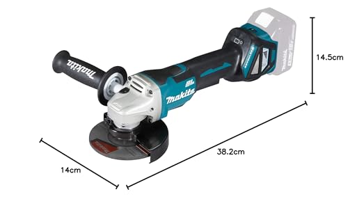Makita DGA515Z - Amoladora angular inalámbrica de 18 V con interruptor de remo (sin batería, sin cargador)