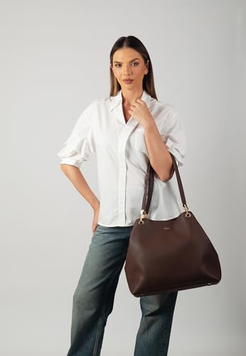 Carlheim, Gotland Genuine Leather collection, Stella Genuine Leather Handbag (Brown)