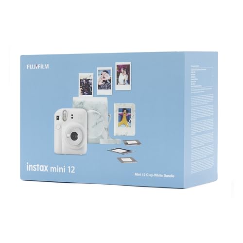 instax Mini 12 Kit con cámara. El Kit Contiene cámara, Funda, Mini álbum, Carga de 10 Fotos y Pegatinas.