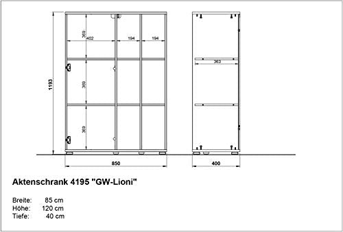 Germania Conjunto de Muebles de Oficina, BxHxT: 320x197x117 cm