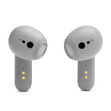 JBL Live Flex, Auriculares In Ear inalámbricos con estuche de carga inteligente, tecnología Bluetooth y de cancelación adaptativa de ruido, llamadas manos libres y hasta 40 horas de autonomía, plata