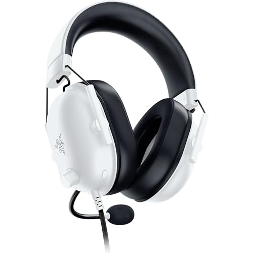 Razer BlackShark V2 X (Xbox) - Auriculares E-Sports con Cable para la Consola Xbox S|X (250 g, micrófono cardioide, transductores de 50 mm, cancelación pasiva del Ruido, Conector de 3,5 mm) Blanco