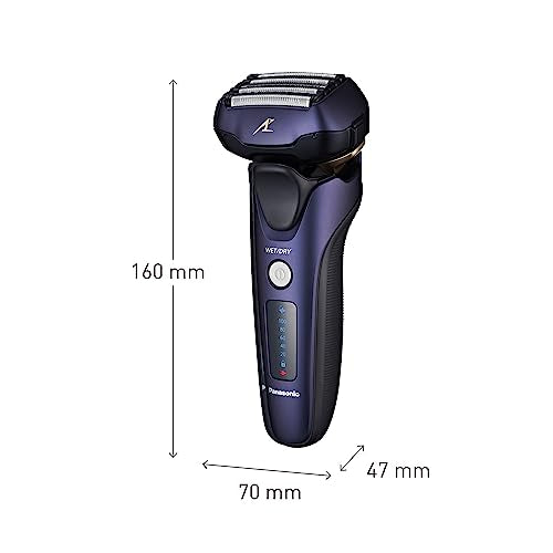 Panasonic Series 800 ES-LV67 Afeitadora premium (Motor ultrarrápido, 5 hojas precisión nanométrica, cabezal multiflexible con 16 direcciones, funda de viaje, lavable, ion de litio) morado y negro