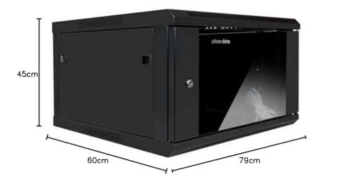 Aiten Data Armario Rack Mural 19" 15U Medidas 600 x 450 x 790 mm Montado. Incluye Tornillos de Montaje y 2 Llaves para Cerradura Frontal