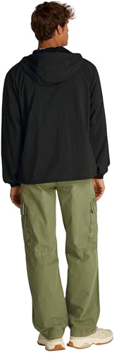 Tommy Jeans Cortavientos Hombre Chicago con capucha, Negro (Black), M
