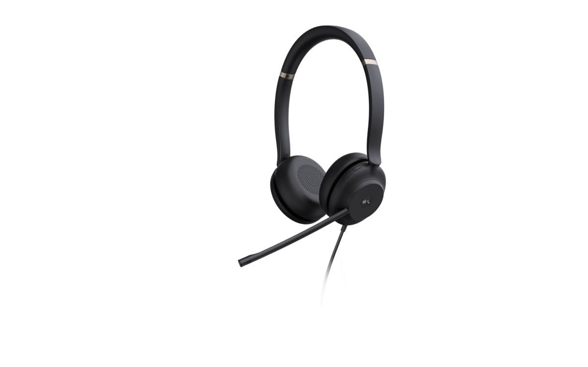 Yealink UH37 - Auriculares con cancelación de Ruido con Cable para PC portátil, Certificado por Equipos, Cable USB-A y USB-C, Funciona con Zoom y Otras Plataformas líderes UC