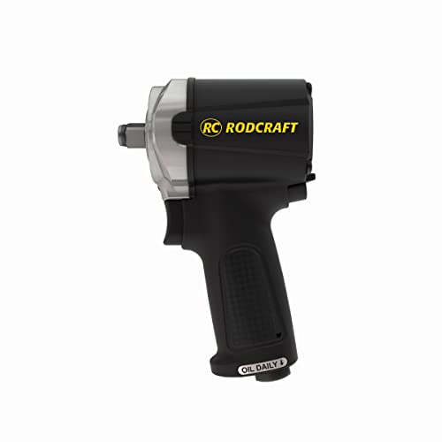 Rodcraft RC2203 - Llave de impacto neumática (1/2", 1254 Nm, 10500 rpm, manejo con una sola mano (derecha/izquierda), regulación de potencia (3 avances, 1 trasero)