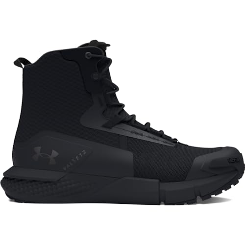 Under Armour UA Charged Valsetz Zip Zapatos tácticos para hombre, cómodas botas de montaña con cremallera lateral, color negro/negro/gris azabache