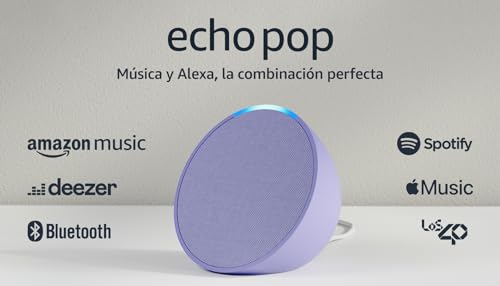 Echo Pop (Última generación) | Altavoz inteligente Bluetooth con Alexa de sonido potente y compacto | Lavanda