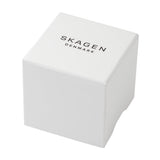 Skagen Reloj Signatur Sport Lille para mujer, movimiento de cuarzo a tres agujas con correa de acero inoxidable, 34 mm, Blanco Y Tono Plateado