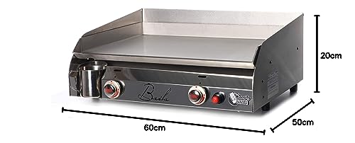 Plancha Tonio – Plancha Baila de 6 a 12 personas – Gas butano propano – Placa de cocción inoxidable – Caja de acero inoxidable – Encendido piezoeléctrico – Sistema de seguridad termopar