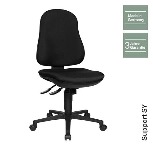 Topstar - Silla de Escritorio de Oficina, de Plumas, Color Negro y Dorado