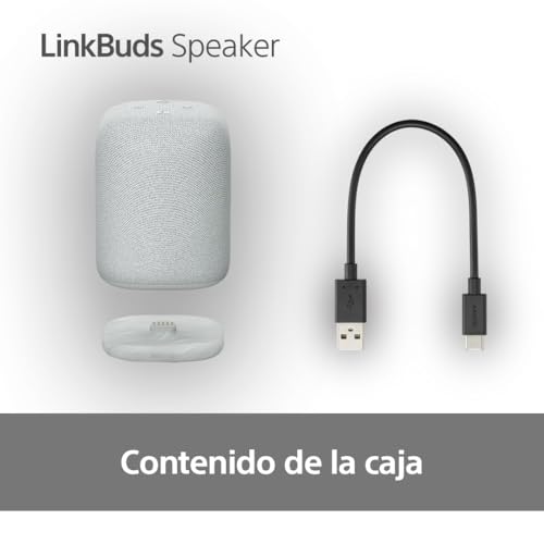 Sony LinkBuds Speaker – Altavoz portátil inalámbrico Bluetooth, IPX4, Resistente al Agua, 25 Horas de batería, Calidad de Llamada nítida, Exteriores, Viajes - Gris Claro