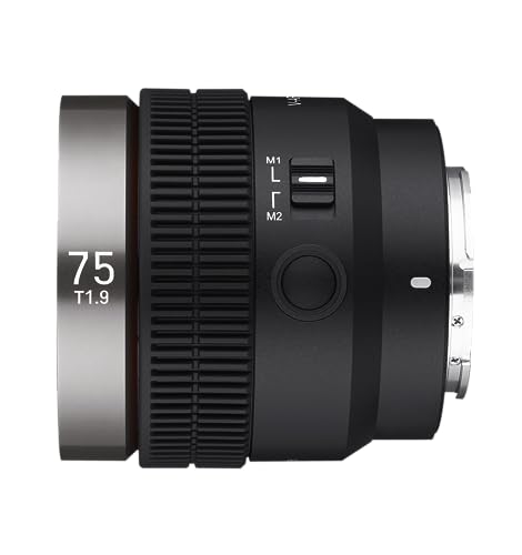 Samyang V-AF 75 mm T1,9 FE para Sony E, lente de vídeo, objetivo de enfoque automático, soporte de lentes Cine 8K, compatible con Anamórficos, interruptor personalizado y botón personalizado