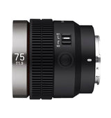Samyang V-AF 75 mm T1,9 FE para Sony E, lente de vídeo, objetivo de enfoque automático, soporte de lentes Cine 8K, compatible con Anamórficos, interruptor personalizado y botón personalizado