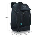 Acer PBG591 Predator Utility - Mochila de Viaje Resistente al Agua y a Prueba de desgarros, se Adapta y Protege una Laptop Predator Gaming de hasta 17.3 Pulgadas, Color Negro con Detalles Verde