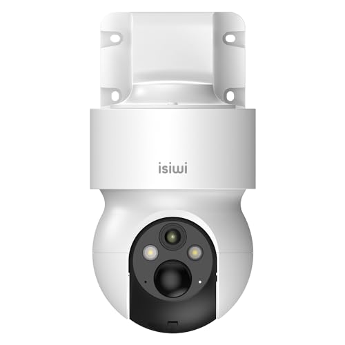 Isiwi Redi+ - Cámara motorizada 4G para Uso Externo a batería con SIM, vigilancia inalámbrica, 3 MP, Tarjeta SD, IP65, detección Humana PIR, Audio, Compatible con Alexa/Google, aplicación para
