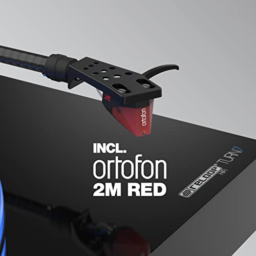 Reloop Turn 7 - Giradiscos HiFi accionado por correa con Ortofon 2M Red, giradiscos de acrílico con iluminación LED, motor de accionamiento descentralizado