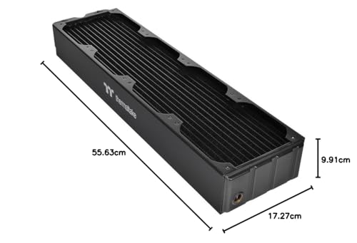 Thermaltake Pacific CL-W192-CU00BL-A - Sistema de refrigeración líquida CL480 de 64 mm de grosor, radiador de cobre