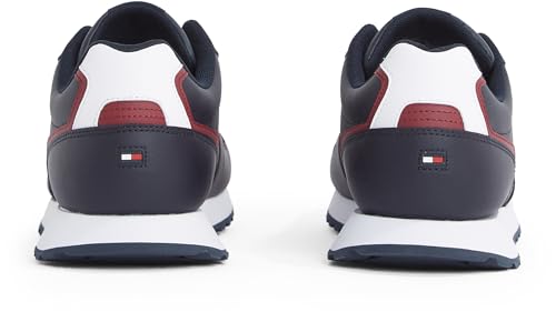 Tommy Hilfiger Runner Sneaker Hombre Runner Eva Mix Flag de piel, Azul (Desert Sky), 40