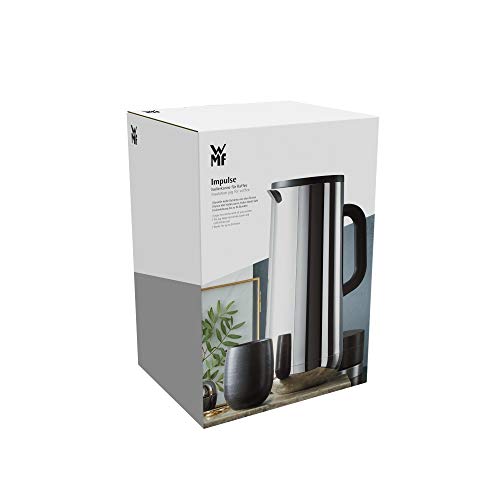 WMF Impulse - Termo 1L con Función Aislante Frío y Calor por 24h con Cierre a Presión, Acero Inoxidable Cromargan 18/10, Plateado