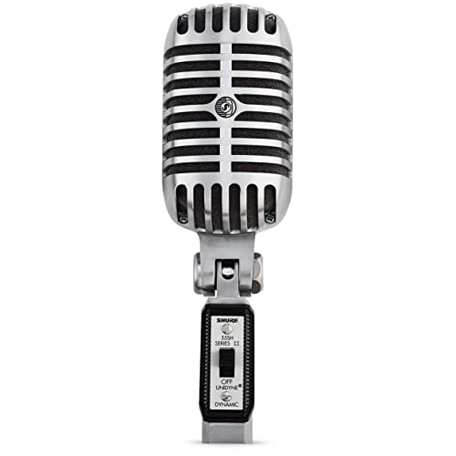 Shure 55sh Series II icónico Unidyne Dynamic Micrófono vocal, micrófono clásico, vintage con patrón polar direccional cardioide para actuaciones en vivo
