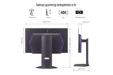LG 27GX790A-B Monitor Ultragear, 26.5'', OLED, 2560x1440, 480Hz, 0,03ms, G-Sync Compatible y FreeSync Premium Pro, Pivotable, Morado Grisáceo