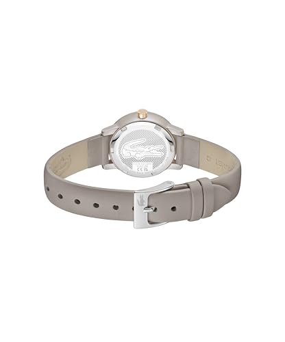 Lacoste Reloj con Movimiento de Cuarzo de Tres Manecillas para Mujer Colección LACOSTE.12.12 Swift con Correa de Cuero Color Topo - 2001438