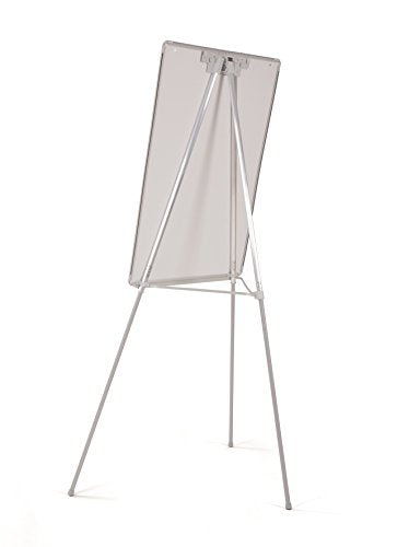 Bi-Office Pizarra Blanca con caballete de trípode basic, pizarra euro 70 x 100 cm, rotafolios con Marco Gris, con bandeja y clip ajustable para bloques