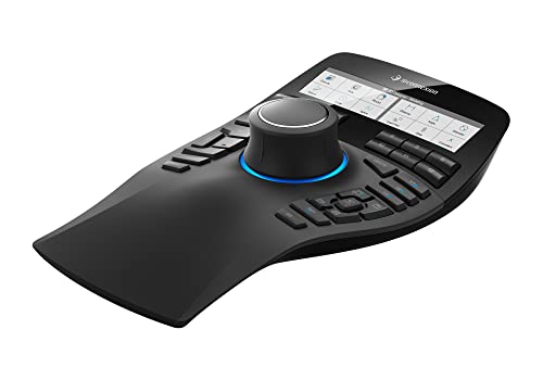 3Dconnexion SpaceMouse Enterprise (Ratón 3D, con Cable, Pantalla LCD, negro)