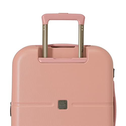 Pepe Jeans Carina Maleta de cabina Rosa 40x55x20 cms Rígida ABS Cierre TSA integrado 37L 2,74 kgs 4 Ruedas dobles Equipaje de Mano