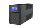 Atlantis A03-HP1003 - Fuente de alimentación ininterrumpida de Onda sinusoidal Pura 800VA 480W Line Interactiva, Pantalla LCD, Puerto USB-HID, 2 Salidas Shuko + Cable de alimentación, 1 batería