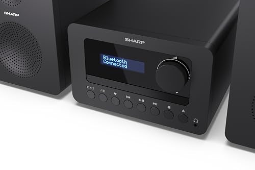 Sharp XL-B520D(BK) Microcadena Sound System Estereo con Radio Dab, Dab+, FM, Bluetooth 5.0, CD-MP3, reproducción USB, 40W Color Negro