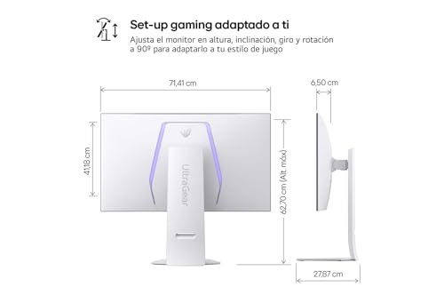 LG 32GS95UV-W - Monitor Ultragear OLED Gaming, 31.5'', 4K UHD, 240 Hz, 0,03ms, G-Sync Compatible y FreeSync Premium Pro, HDR10, DCI-P3 98,5%, Blanco