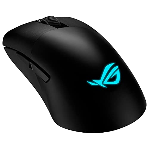 ASUS ROG Keris Wireless AimPoint - Ratón Gaming (conectividad Triple 2.4GHz RF, Bluetooth, USB), 36000 dpi, 5 Botones programables, ROG SpeedNova, interruptores Intercambiables, Paracord, Negro