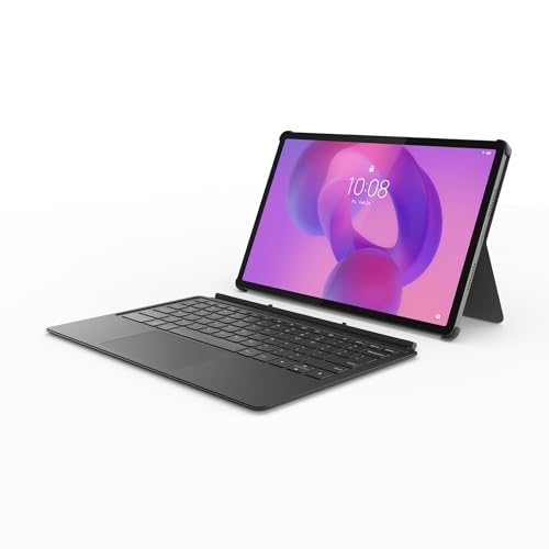 Lenovo Pack Teclado + Cubierta Trasera para Tablet Idea Tab Pro (Poliuretano + Policarbonato, Conexión Pogo-Pin, Soporte Integrado, 16 Teclas de Acceso Rápido) – Color Gris