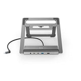 Hama | Docking Station USB-C 12 en 1 (12 Puertos, Max. Resolución: 4k, USB-A, USB-C, Ethernet, Audio 3.5mm) Gris