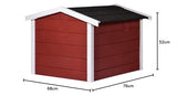 dobar® Garaje para Robot cortacésped de Madera como Kit de construcción – Refugio para Robot cortacésped con Techo bituminoso – 76 x 68 x 52 cm – Rojo/Blanco