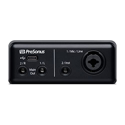 PreSonus AudioBox GO, Interfaz de Audio USB-C, Para Producción Musical con Software de Grabación Studio One, Tutoriales Musicales, Ejemplos de Sonido e Instrumentos Virtuales