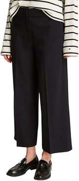 Tommy Hilfiger Pantalón de Tela Mujer Wide Leg Crop tobillero, Negro (Black), 44W