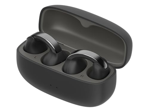 JVC Auriculares Inalámbricos Bluetooth | 24h de Batería y Carga Rápida | Auriculares Oreja Abierta | Ligeros y Resistentes al Agua | Deportivos con IPX4 y Control Táctil - HA-NP1T Negro