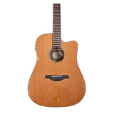 Sevinia Guitarra electroacústica, estilo occidental con parte superior de cedro macizo y parte trasera y laterales de palisandro, ecualizador de 3 bandas, afinador, diapasón de palisandro, bolsa