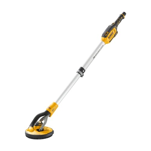 DEWALT DCE800NB-XJ - Lijadora de Yeso 18V, Motor sin escobillas, Eje telescópico extensible, Compatible con AirLock, Incluye 3x mallas de lijado y bolsa de transporte, No incluye batería ni cargador