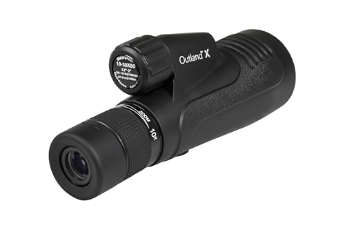 Celestron 72373 Outland X Monocular Resistente al gua 10-30x50 mm con trípode, paño Limpieza, Tapas oculares y Funda - Carcasa Resistente, Prisma BaK-4 y óptica con Revestimiento múltiple, Negro