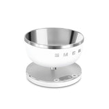 Smeg. Báscula de cocina digital blanca mate, medición precisa, acero inoxidable, uso doméstico. Capacidad de hasta 5 kilogramos