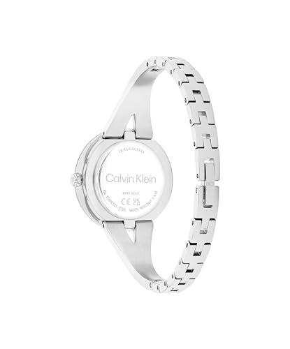 Calvin Klein Reloj Analógico de Cuarzo para Mujer Colección Joyful con Pulsera Rígida de Acero Inoxidable Plateada - 25100026