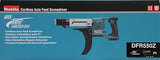 Makita DFR550Z Atornillador autoalimentado Batería 1/4" 18V Solo cuerpo LXT