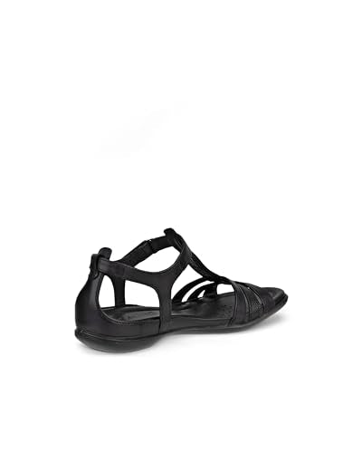 ECCO Flash T-Strap Sandal, Sandalias Mujer, Negro (53859Black/Black), 37 EU
